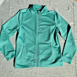Lady Hagen Teal Quilted Full Zip Jacket Size L golf